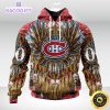 personalized nhl montreal canadiens hoodie special native hat costume design unisex 3d hoodie