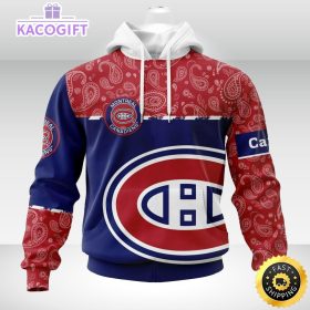 personalized nhl montreal canadiens hoodie specialized hockey with paisley unisex 3d hoodie