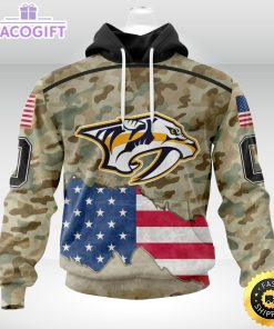 personalized nhl nashville predators hoodie camo unisex 3d hoodie