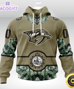 personalized nhl nashville predators hoodie military camo with city or state flag 3d unisex hoodie