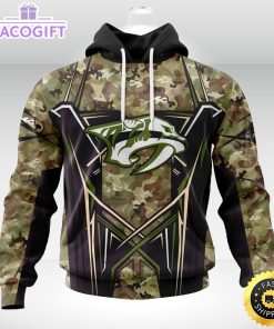 personalized nhl nashville predators hoodie special camo color design unisex 3d hoodie