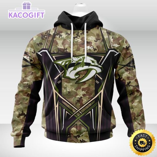 personalized nhl nashville predators hoodie special camo color design unisex 3d hoodie