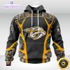 personalized nhl nashville predators hoodie special camo hunting design unisex 3d hoodie