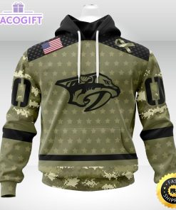 personalized nhl nashville predators hoodie special camo military appreciation unisex hoodie