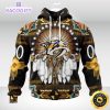 personalized nhl nashville predators hoodie special native hat costume design 3d unisex hoodie