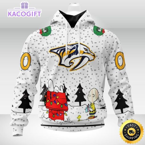 personalized nhl nashville predators hoodie special peanuts design unisex hoodie