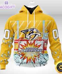 personalized nhl nashville predators hoodie with ice hockey arena 3d unisex hoodie