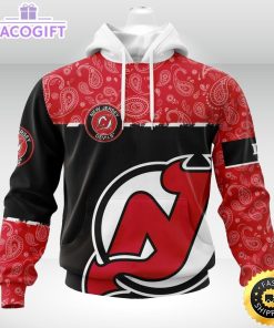 personalized nhl new devils hoodie specialized hockey with paisley unisex 3d hoodie