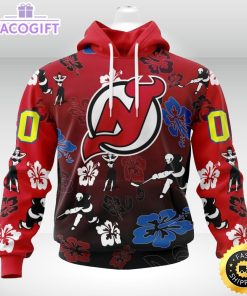personalized nhl new jersey devils hoodie hawaiian style design for fans unisex 3d hoodie