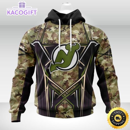 personalized nhl new jersey devils hoodie special camo color design unisex 3d hoodie