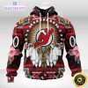 personalized nhl new jersey devils hoodie special native hat costume design 3d unisex hoodie