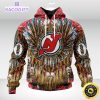 personalized nhl new jersey devils hoodie special native hat costume design unisex 3d hoodie