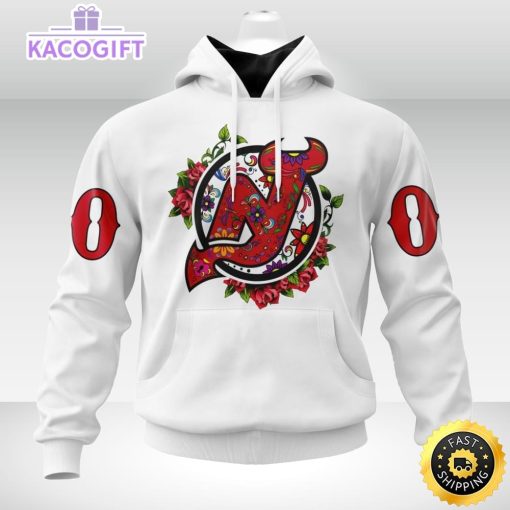 personalized nhl new jersey devils hoodie specialized dia de muertos 3d unisex hoodie