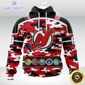 personalized nhl new jersey devilscamo patternand all military force logo 3d unisex hoodie