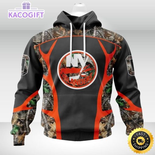 personalized nhl new york islanders hoodie special camo hunting design unisex 3d hoodie