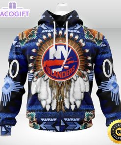 personalized nhl new york islanders hoodie special native hat costume design 3d unisex hoodie