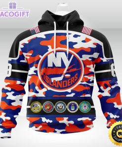 personalized nhl new york islanderscamo patternand all military force logo 3d unisex hoodie