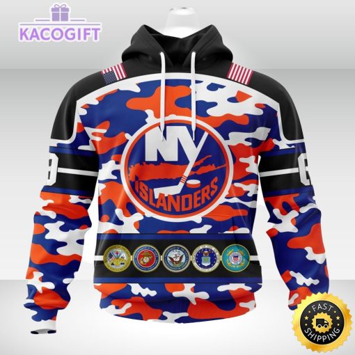 personalized nhl new york islanderscamo patternand all military force logo 3d unisex hoodie