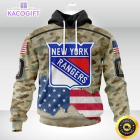 personalized nhl new york rangers hoodie camo unisex 3d hoodie