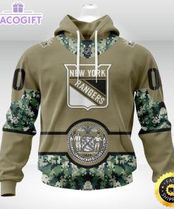 personalized nhl new york rangers hoodie military camo with city or state flag 3d unisex hoodie