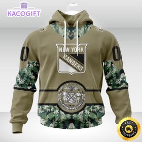 personalized nhl new york rangers hoodie military camo with city or state flag 3d unisex hoodie