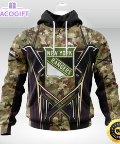 personalized nhl new york rangers hoodie special camo color design unisex 3d hoodie