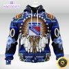 personalized nhl new york rangers hoodie special native hat costume design 3d unisex hoodie