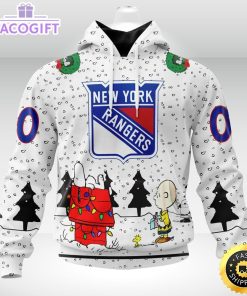 personalized nhl new york rangers hoodie special peanuts design unisex hoodie