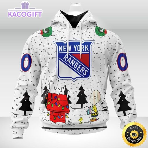 personalized nhl new york rangers hoodie special peanuts design unisex hoodie