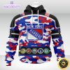 personalized nhl new york rangerscamo patternand all military force logo 3d unisex hoodie