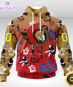 personalized nhl ottawa senators hoodie hawaiian style design for fans unisex 3d hoodie