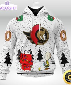 personalized nhl ottawa senators hoodie special peanuts design unisex hoodie