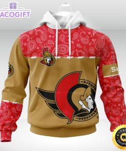 personalized nhl ottawa senators hoodie specialized hockey with paisley unisex 3d hoodie