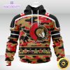 personalized nhl ottawa senatorscamo patternand all military force logo 3d unisex hoodie