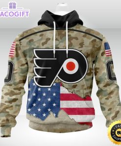 personalized nhl philadelphia flyers hoodie camo unisex 3d hoodie