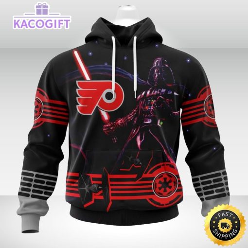 personalized nhl philadelphia flyers hoodie specialized darth vader version jersey 3d unisex hoodie