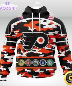 personalized nhl philadelphia flyerscamo patternand all military force logo 3d unisex hoodie