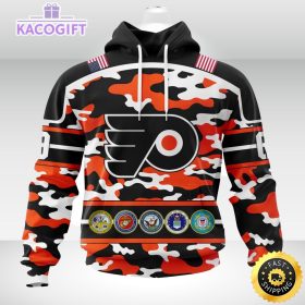 personalized nhl philadelphia flyerscamo patternand all military force logo 3d unisex hoodie