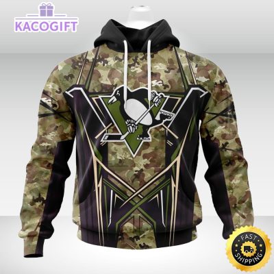 personalized nhl pittsburgh penguins hoodie special camo color design unisex 3d hoodie