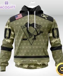 personalized nhl pittsburgh penguins hoodie special camo military appreciation unisex hoodie