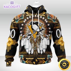 personalized nhl pittsburgh penguins hoodie special native hat costume design 3d unisex hoodie