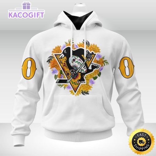 personalized nhl pittsburgh penguins hoodie specialized dia de muertos 3d unisex hoodie