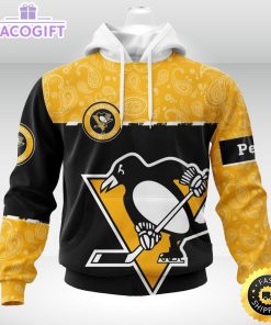 personalized nhl pittsburgh penguins hoodie specialized hockey with paisley unisex 3d hoodie