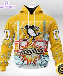 personalized nhl pittsburgh penguins hoodie with ice hockey arena 3d unisex hoodie