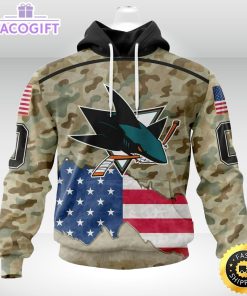 personalized nhl san jose sharks hoodie camo unisex 3d hoodie