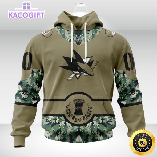 personalized nhl san jose sharks hoodie military camo with city or state flag 3d unisex hoodie