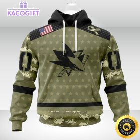 personalized nhl san jose sharks hoodie special camo military appreciation unisex hoodie