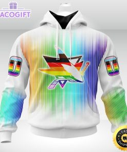 personalized nhl san jose sharks hoodie special design for pride month 3d unisex hoodie