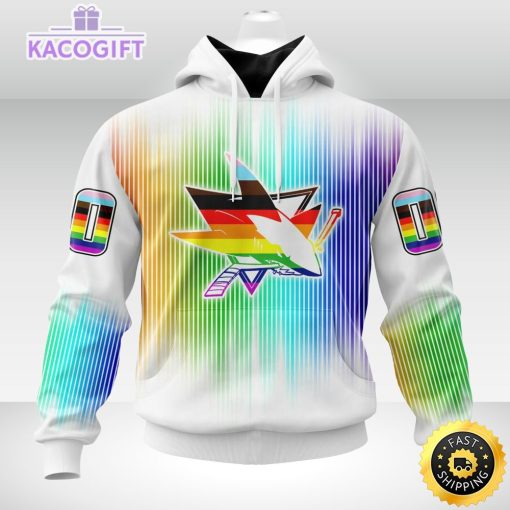 personalized nhl san jose sharks hoodie special design for pride month 3d unisex hoodie