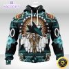 personalized nhl san jose sharks hoodie special native hat costume design 3d unisex hoodie